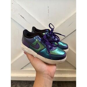Nike Air Force 1 Low Neptune Green Iridescent Purple Color Shift Toddler 9C